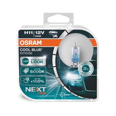 Галогенная лампа Osram H11 12V 55W Cool Blue Intense DuoBox (Nextgen) 64211CBN-HCB