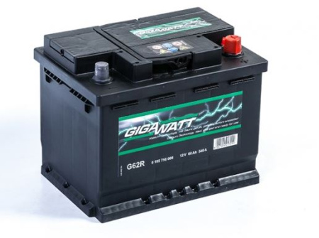 Автомобильный аккумулятор Gigawatt G62R / 560 408 054 - 60Ач (обратная)