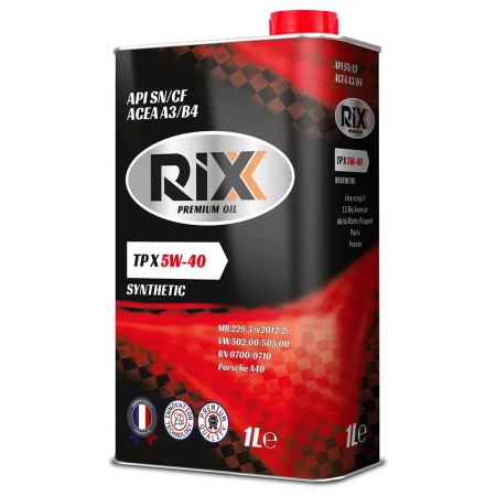 Моторное масло RIXX TP X 5W-40 SN/CF 1л RX0006TPX