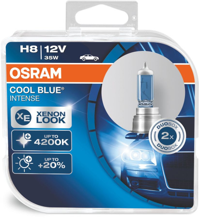Галогенная лампа Osram H8 12V 35W PGJ19-1 Cool Blue Intense DuoBox 64212CBI-HCB