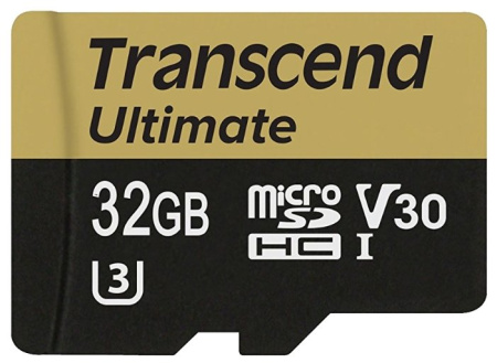 Карта памяти Transcend microSDHC 32Gb UHS-I U3 Class 10   SD Adapter (TS32GUSDU3M)