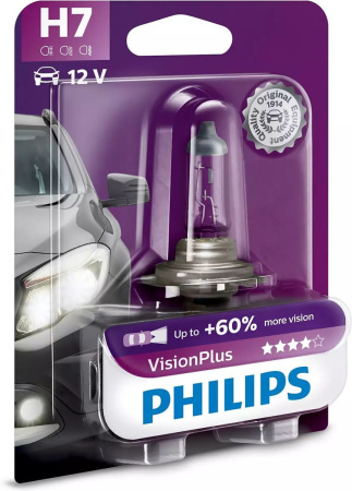 Галогенная лампа Philips H7 12V 55W (PX26d) Vision Plus 12972VPB1