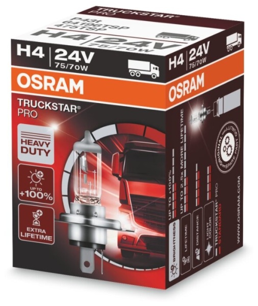 Галогенная лампа Osram H4 24V 75/70W (P43t) Truckstar Pro 64196TSP в интернет-магазине 12 Вольт