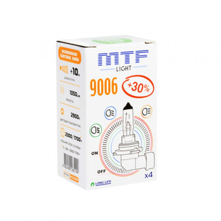 Галогенная лампа MTF Light HB4/9006 12V 55W - Standard  30% HS12B4