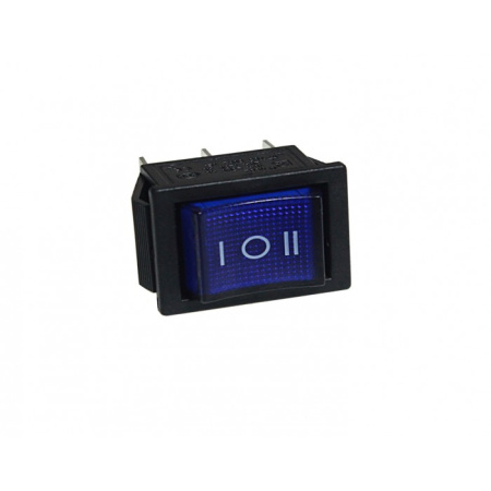 Выключатель-кнопка 16А с нейтралью синяя с подсветкой (6конт.) ON-OFF-ON Nord YADA 905452