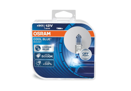 Галогенная лампа Osram H1 12V 80W (P14,5s) Cool Blue Boost DuoBox