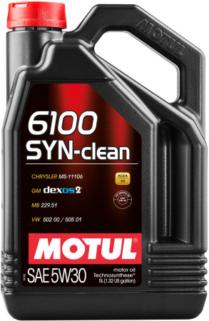 Моторное масло Motul 6100 Syn-Clean 5w30 C3 SN 5л