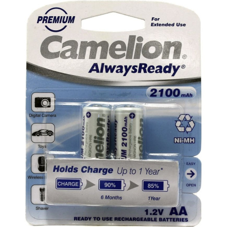 Аккумулятор Camelion NH-AA2100-2 AlwaysReady (1.2V 2100mAh) Ni-Mh AA