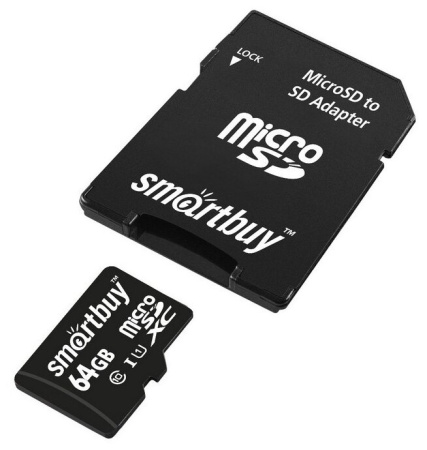 Карта памяти SmartBuy microSDHC 64Gb Class 10 (SB64GBSDCL10-00)