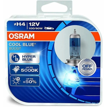 Галогенная лампа Osram H4 12V 100/90W (P43t) Cool Blue Boost DuoBox 62193CBB-HCB