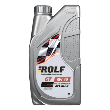 Моторное масло Rolf GT SAE 5w40 API SN/CF, синтетическое, пластик 1л 322437