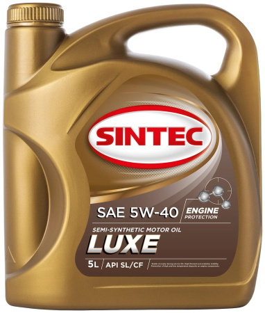 Моторное масло Sintec Luxe SAE 5W40 API SL/CF полусинтетическое 5л 801934