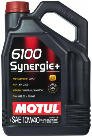 Моторное масло Motul 6100 Synergie  10w40 SN/CF, A3/B4 4л