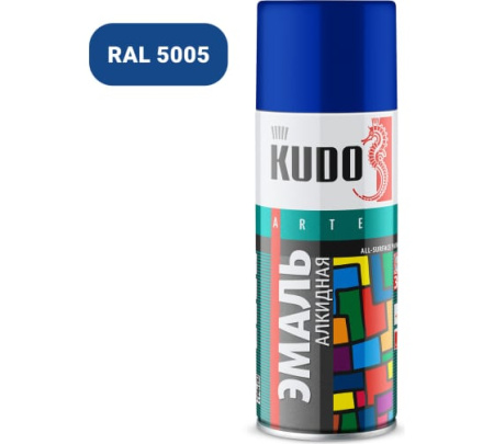 Эмаль KUDO универсальная Синяя RAL5005 520мл KU-1011