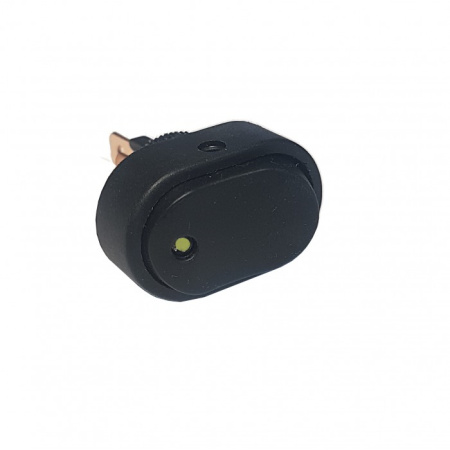 Выключатель-кнопка 12V 20А овальная с желтой LED подсветкой (3конт.) ON-OFF Nord YADA 905930