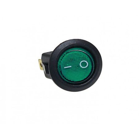 Выключатель-кнопка 12V 20А круглая зеленая с подсветкой (3конт.) ON-OFF Nord YADA 905479
