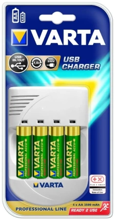 Зарядное устройство Varta 57048.201.441 R03/R6*2( 4xAA 2500mAh) USB Charger