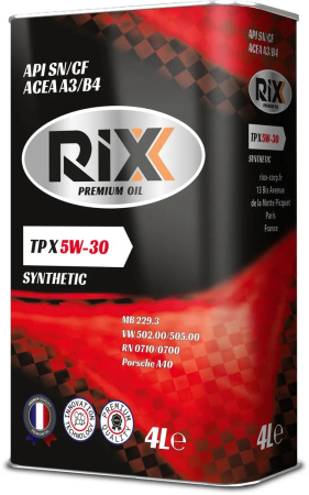 Моторное масло RIXX TP X 5W-30 SN/CF A3/B4 4л