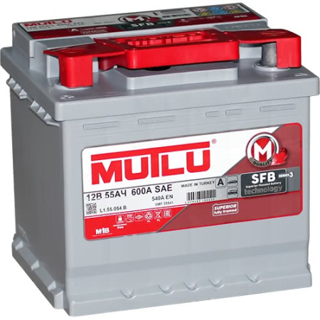 Автомобильный аккумулятор Mutlu L1.55.054B - 12V 55Ач 540 (EN) (прямая)