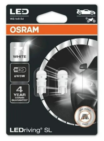 Светодиодная лампа Osram W5W 12V 0,8W (W2,1x9,5d) 2825DWP02B