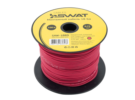 Монтажный кабель SWAT SAW-18RD 0.75*1 красный