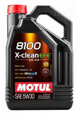 Моторное масло Motul 8100 X-Clean EFE 5w30 SN/CF C2/C3 Dexos2 4л