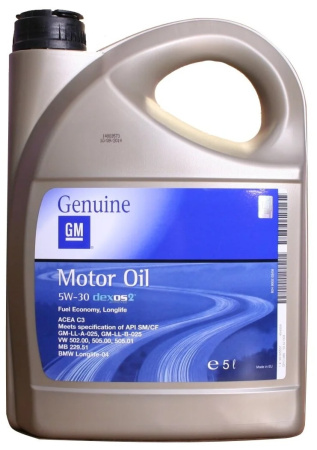 Моторное масло GM Dexos2 5w30 синтетическое 5л EU 93165557