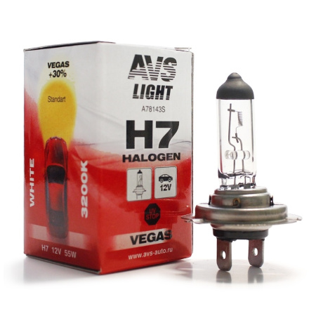Галогенная лампа AVS H7 Vegas 12V 55W (A78143S)