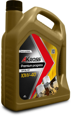 Моторное масло AKross PREMIUM PROGRESS 10W-40 SL/CF 4л