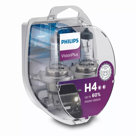 Галогенная лампа Philips H4 12V 60/55W (P43t) Vision Plus 12342VPS2