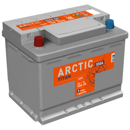 Автомобильный аккумулятор Титан 6CT-60 Arctic с индикацией (обратная)