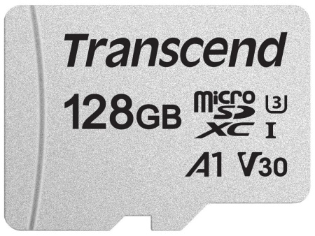 Карта памяти Transcend microSDXC 128Gb UHS-I U1   microSD-->SD adapter (TS128GUSD300S-A)