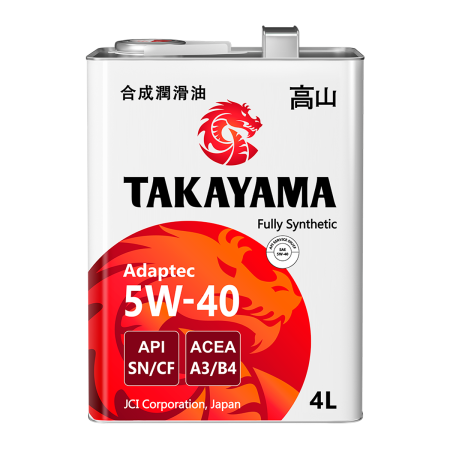 Моторное масло Takayama Adaptec SAE 5W40 API SN/CF ACEA A3/B4 синтетическое 4л 605587