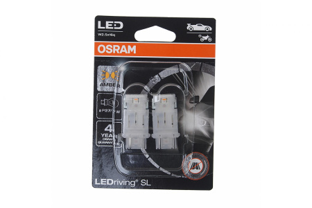 Светодиодная лампа Osram P27/7W 12V LEDriving SL 1,3W (W2,5x16d) Amber (3157DYP-02B)