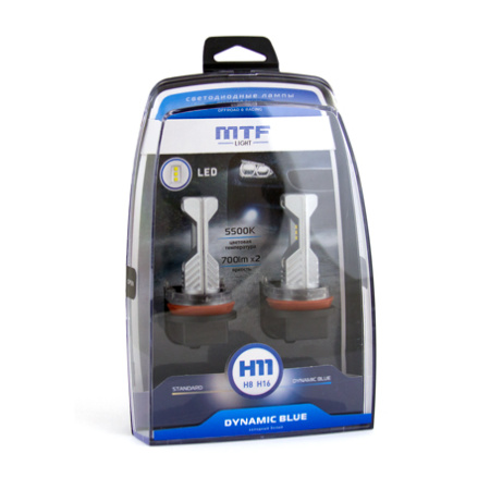 Светодиодная лампа MTF Light Dynamic Blue LED H11/H8/H9 5500K 700Lm 12V