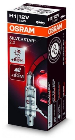 Галогенная лампа Osram Silverstar 2.0 H1 12V- 55W (P14,5s)