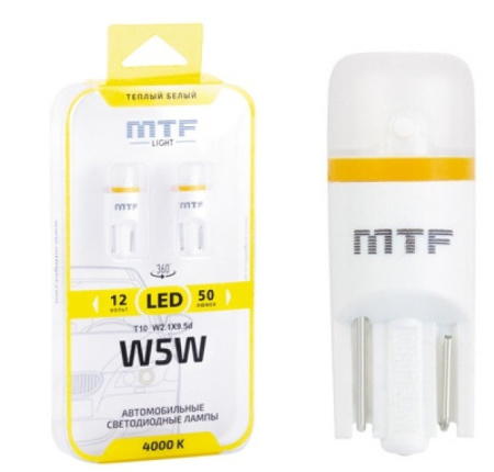 Светодиодная лампа MTF Light W5W/T10 4000К