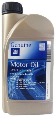 Моторное масло GM Dexos2 5W30 синтетическое 1л 93165690