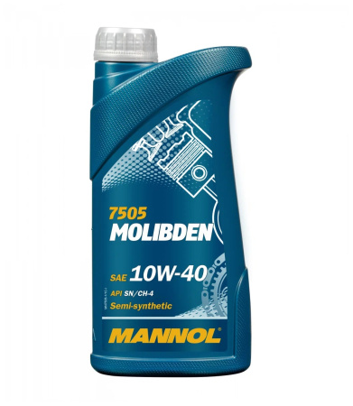 Моторное масло Mannol Molibden MOS Benzin 10w40, 75051, полусинтетическое 1л